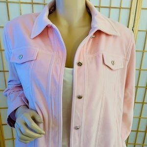 St John Sport pink velour jogger jacket